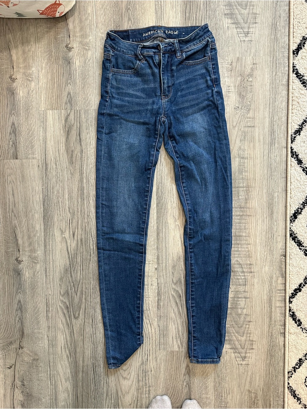 American Eagle Outfitters Dark Blue High-Waist Skinny Jeans